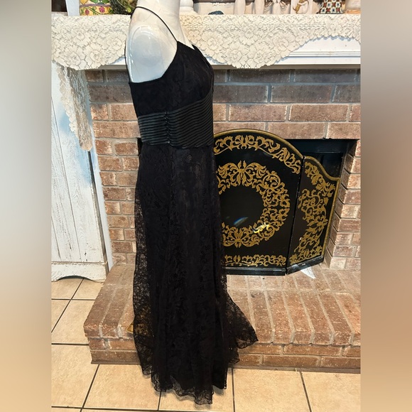 Jerome Rebrode Ralph Lauren Purple Label Black Lace Cocktail Maxi Dress Formal 8 - Picture 7 of 13